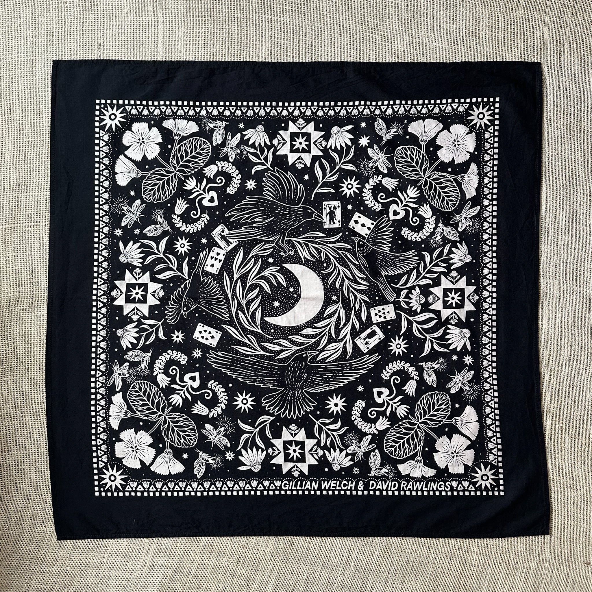 Woodland Cowboy Bandana (Black/White)