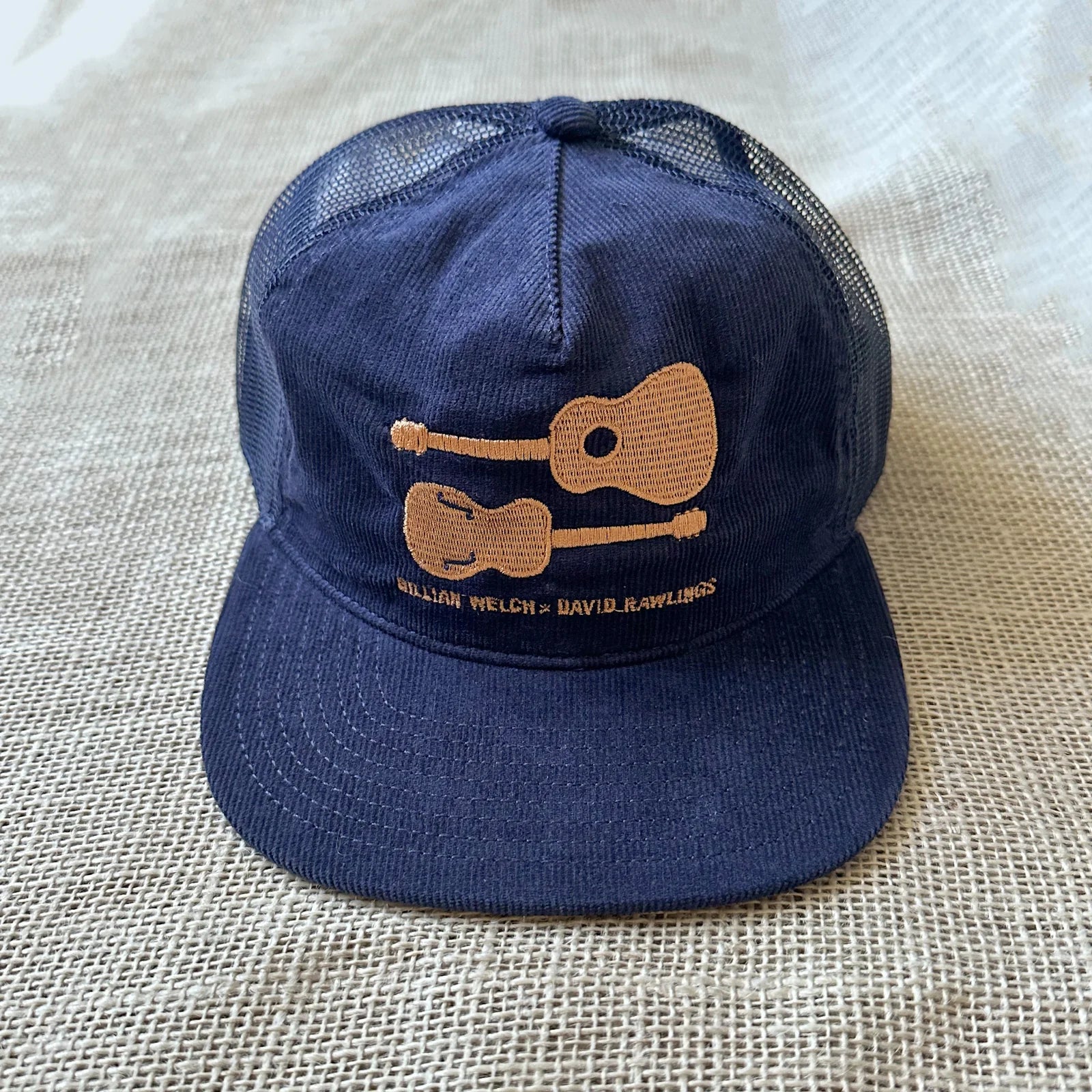 Navy "Guitars" Cordruroy Trucker Hat